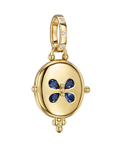 Temple St Clair 18k Yellow Gold Fj Blue Sapphire & Diamond Locket Pendant In Blue/gold