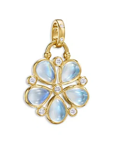 Temple St Clair Women's Fj Luna 18k Yellow Gold, Blue Moonstone & 0.2 Tcw Diamond Flower Pendant