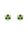 Temple St Clair Roberto Coin 18k Yellow Gold Classic Emerald & Diamond Bezel Cluster Stud Earrings In Green/gold