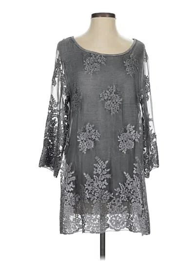 Pre-owned Tempo Paris 3/4 Sleeve Blouse In Gray