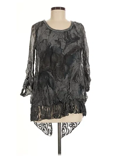 Pre-owned Tempo Paris 3/4 Sleeve Blouse In Gray