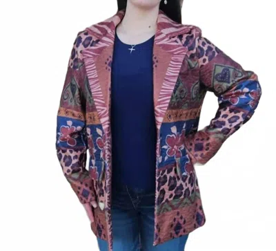 Tempo Paris Autumn Blend Printed Jacket In Multi