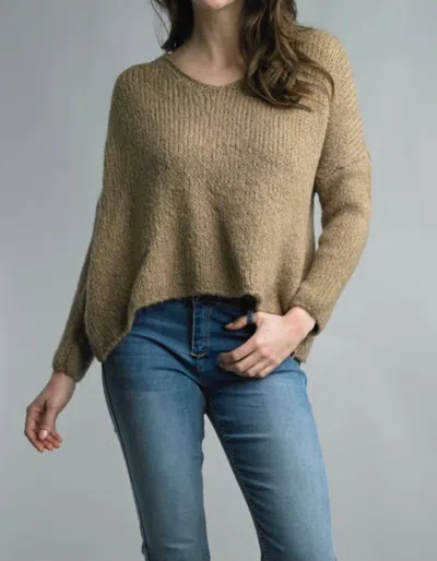 Tempo Paris Basic Bulky Sweater In Camel In Brown