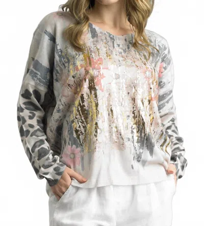 Tempo Paris Bobby's Girl Sweater Top In Beige In Multi