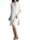 Tempo Paris Button Linen Dress In White In White