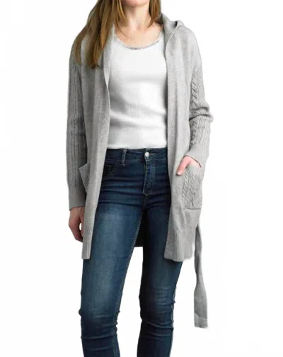 Tempo Paris Cable Hoodie Sweater In Gray