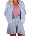 Tempo Paris Chic & Effortless Layering Jacket In Denim In Multi