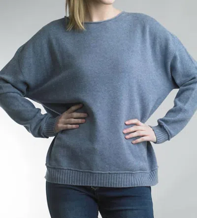 Tempo Paris Crew Neck Knit Sweater In Denim Blue In Multi