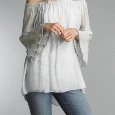 Tempo Paris Denim Embroidered Tunic In Grey