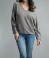 TEMPO PARIS DOLMAN SLEEVE SPARKLE SWEATER IN TAUPE