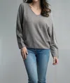 Tempo Paris Shimmer And Shine Long Sleeve Tee In Blue Denim In Grey