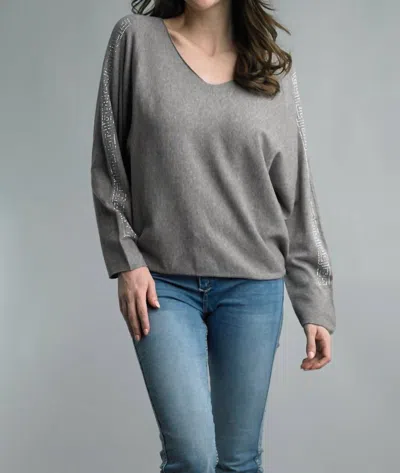 TEMPO PARIS DOLMAN SLEEVE SPARKLE SWEATER IN TAUPE