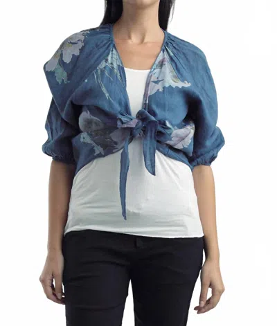 Tempo Paris Floral Bolero Top In Avio In Blue