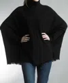 Tempo Paris Fringe Hem Sweater In Black In Black