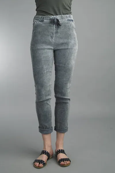 Tempo Paris Jogger Pants In Blue Denim In Gray
