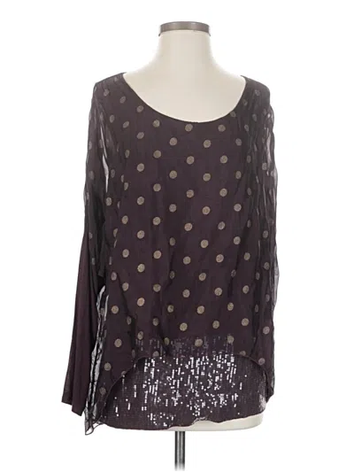 Pre-owned Tempo Paris Long Sleeve Blouse In Brown