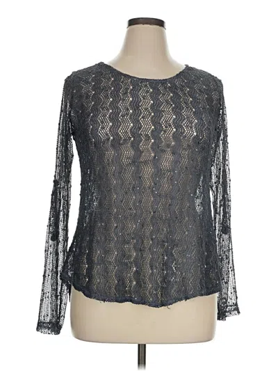 Pre-owned Tempo Paris Long Sleeve Blouse In Gray