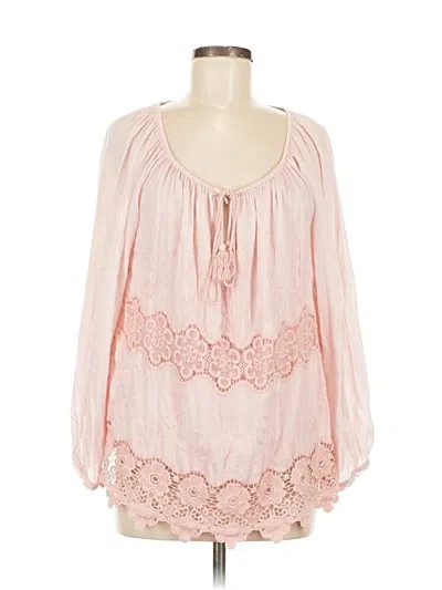 Pre-owned Tempo Paris Long Sleeve Blouse In Pink