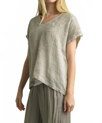 Tempo Paris Love Me At My Best Scoop Neck Top In Beige In Gray
