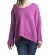 Tempo Paris Oversized Cozy Warm Sweater In Luscious Berry In Multi