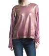 Tempo Paris Painted Long Sleeve Tee In Bordeaux Gold In Multi