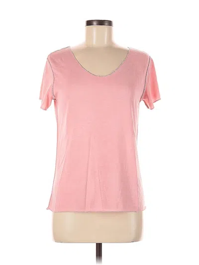 Pre-owned Tempo Paris Short Sleeve Top Pink Scoop Neck Tops