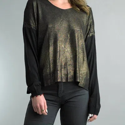 Tempo Paris Sparkle And Shine Long Sleeve Sweater In Black