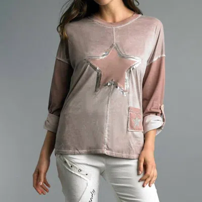 Tempo Paris Suede Star Tunic Top In Mauve In Pink