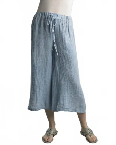 Tempo Paris Tie Waist Crop Pants In Denim In Blue