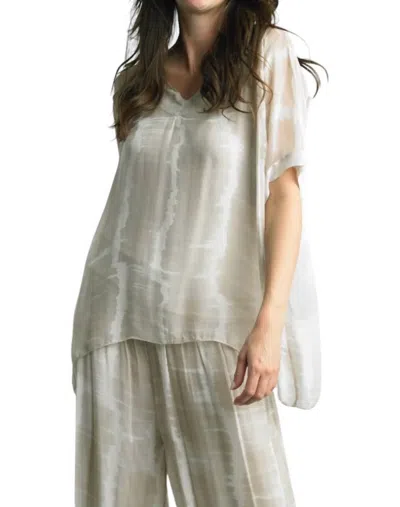 Tempo Paris Tye Dye Silk Top In Beige