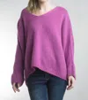 Tempo Paris Oversized Cozy Warm Sweater In Luscious Berry In Pink