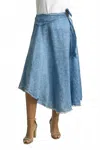 Tempo Paris Washable Skirt In Denim In Blue
