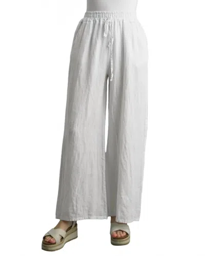 Tempo Paris Wide Leg Linen Pants In White