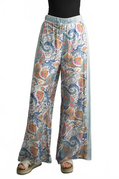 Tempo Paris Women's Tie Front Print Pants In Blue