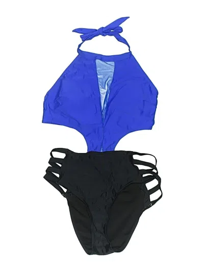 Pre-owned Tempt Me One Piece Swimsuit In Blue