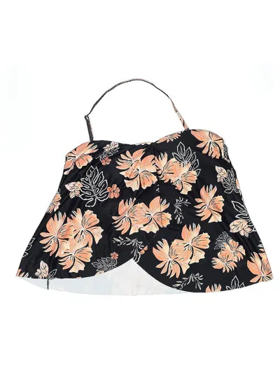 Pre-owned Tempt Me Swimsuit Top Black Floral Pattern Swimwear