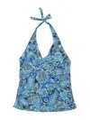 Tempt Me Swimsuit Top Blue Paisley Pattern Swimwear In Blue