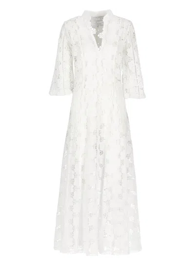 Temptation Flowing White Cotton Maxi Dress