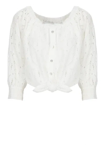 Temptation Intricate Lace White Cotton Blouse