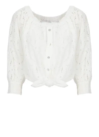 Temptation Intricate Lace White Cotton Blouse