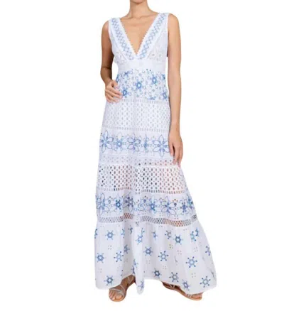 Temptation Positano Appia Embroidered Cotton Dress In White