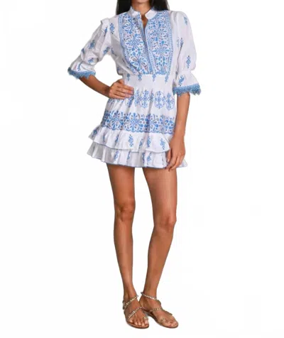 Temptation Positano Baba Mini Dress In Avio In Multi