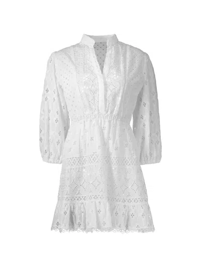 Temptation Positano Citronella Broderie-anglaise Sequinned Mini Dress In Yellow