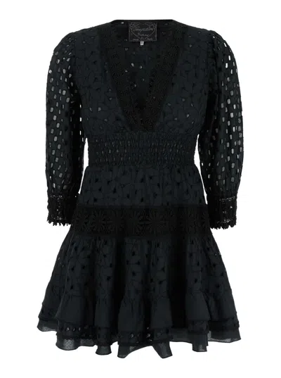 Temptation Positano Embroidered Dress In Black