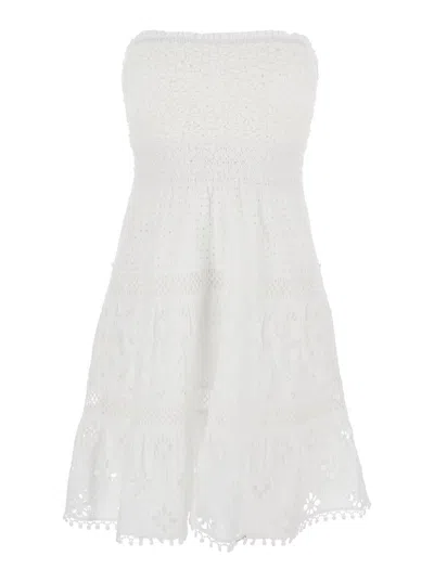 Temptation Positano Embroidered Dress In White