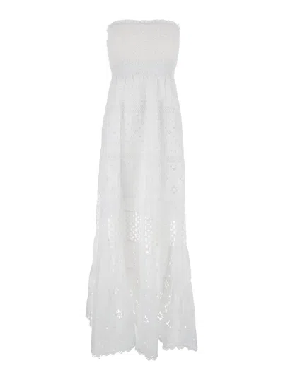 Temptation Positano Embroidered Long Dress In White
