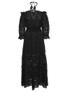 Temptation Positano Embroidered Off-shoulder Maxi Dress In Black Cotton In Black