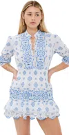 Temptation Positano Fella Embroidered Short Dress White In White