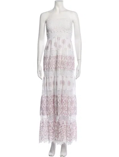 Pre-owned Temptation Positano Floral Print Long Dress In Multicolor
