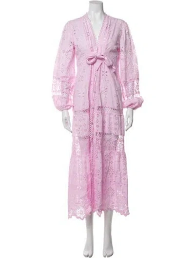Pre-owned Temptation Positano Floral Print Long Dress In Purple